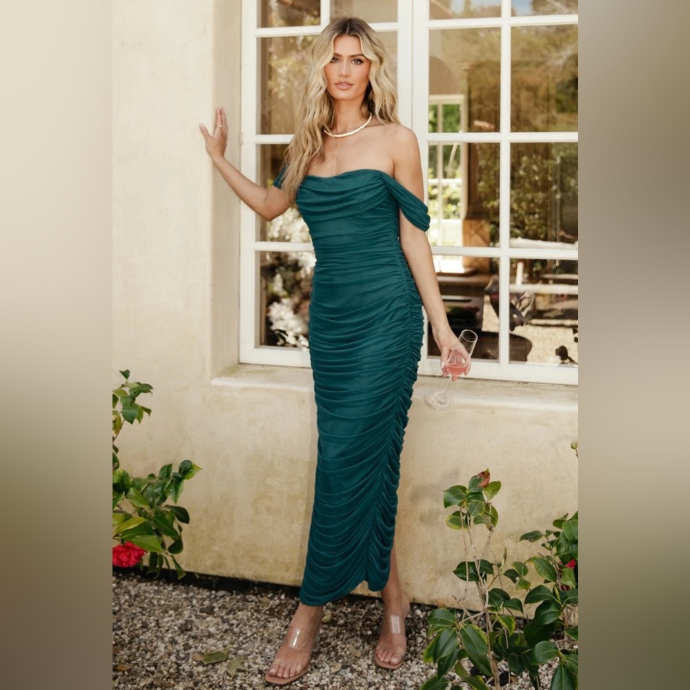 Baltic Born - Alessandra Mesh Midi Dress - Peacock- NEW WITH TAGS!! NEVER WORN!!